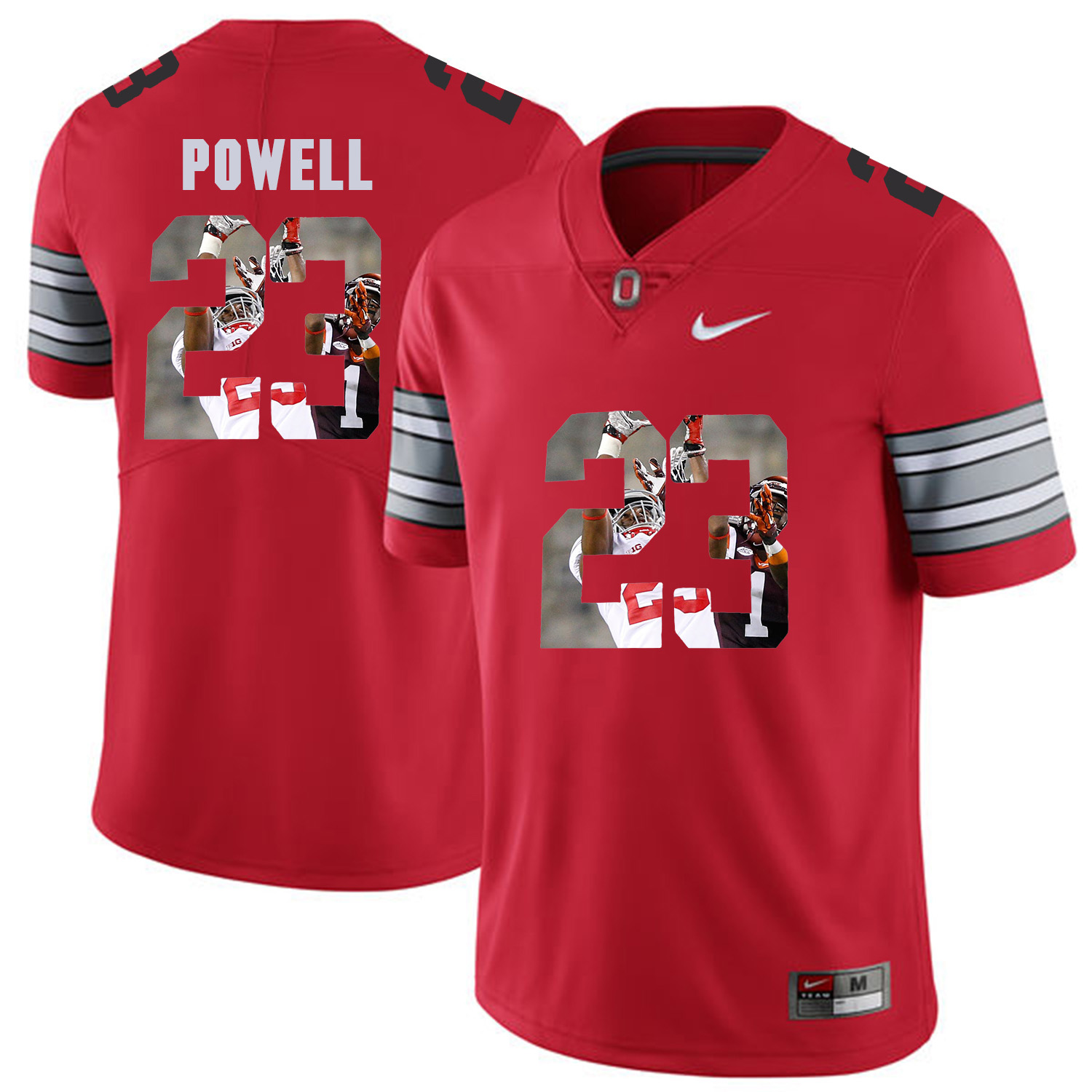 Men Ohio State #23 Powell Red Fashion Edition Customized NCAA Jerseys->customized ncaa jersey->Custom Jersey